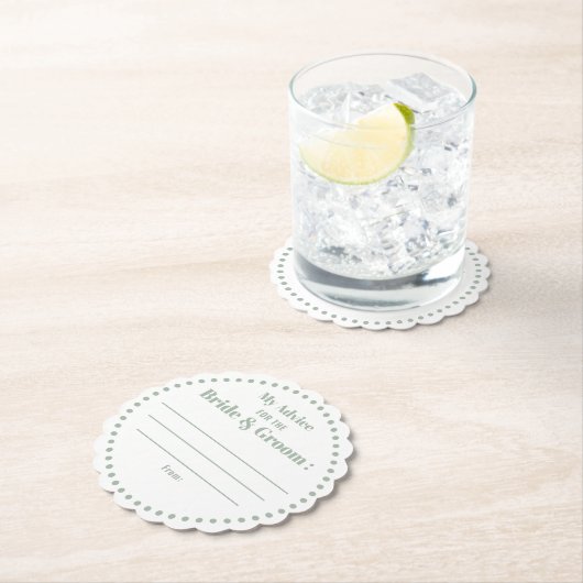 Mein Ratschlag für das Grün von Braut und Bräuche Untersetzer (Vor Ort)