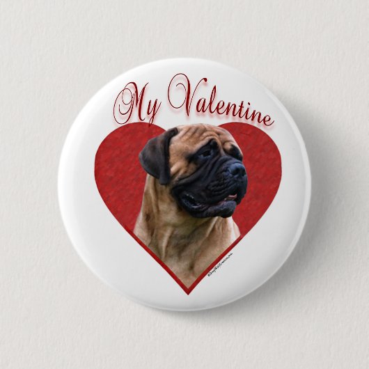 Mein Red Bullmastiff Valentine Button (Vorderseite)
