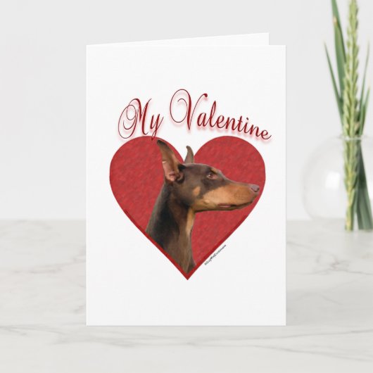 Mein Red Doberman Valentine Feiertagskarte (Vorderseite)