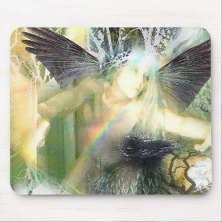 Mein Regenbogen durch roten Raben Mousepad