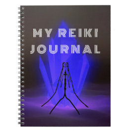Mein Reiki-Journal mit Händen Notizblock