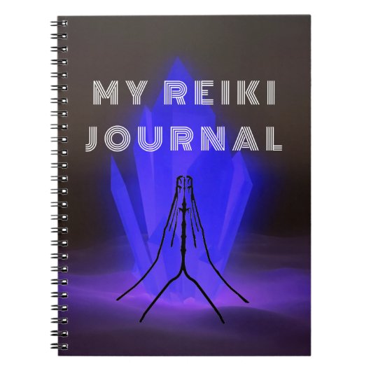 Mein Reiki-Journal mit Händen Notizblock (Vorderseite)