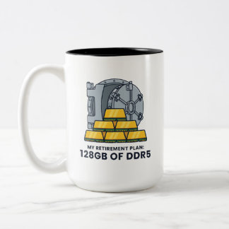 Mein Rentenplan 128GB DDR5 lustiger RAM-Humor Zweifarbige Tasse