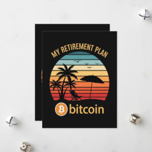 Mein Rentenplan Bitcoin Strand Sonnenuntergang Feiertagskarte