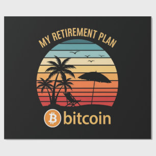 Mein Rentenplan Bitcoin Strand Sonnenuntergang Geschenkpapier