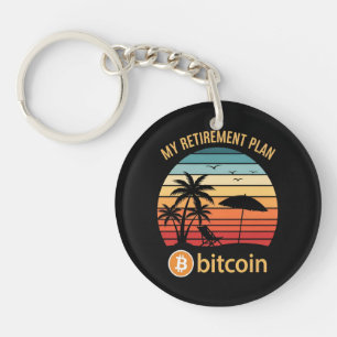 Mein Rentenplan Bitcoin Strand Sonnenuntergang Schlüsselanhänger