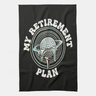 Mein Rentenplan Golf-Rentner Golfer Geschirrtuch