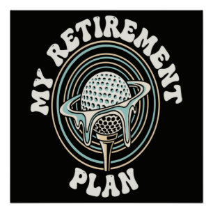 Mein Rentenplan Golf-Rentner Golfer Poster