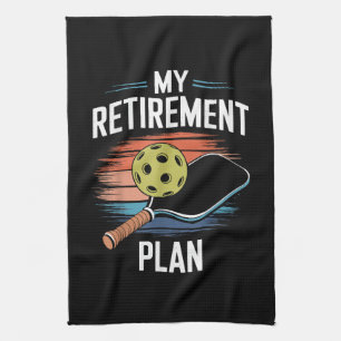 Mein Rentenplan Pickleball-Spieler Geschirrtuch