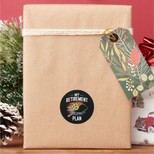 Mein Rentenplan Pickleball-Spieler Runder Aufkleber