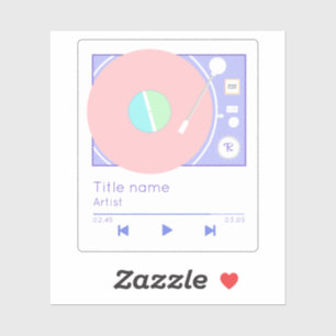 Mein Retro Vibes Vinyl Record Player Pastell Aufkleber