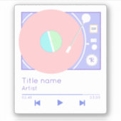 Mein Retro Vibes Vinyl Record Player Pastell Aufkleber (Vorderseite)