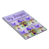 Mein Rezept Buch Viola Lila Blume Wasserfarbene Ku (Rechte Seite)