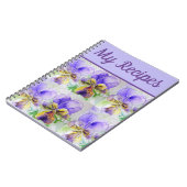 Mein Rezept Buch Viola Lila Blume Wasserfarbene Ku (Linke Seite)