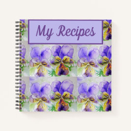 Mein Rezept Buch Viola Lila Blume Wasserfarbene Ku