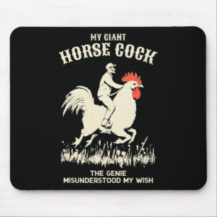 Mein riesiges Pferd Huhn Hahn Erwachsenen Humor Lu Mousepad