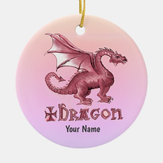Mein Roter Drache Keramik Ornament (Vorne)