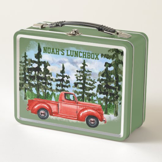 Mein roter Pick Up Truck Metal Lunchbox (Vorderseite)