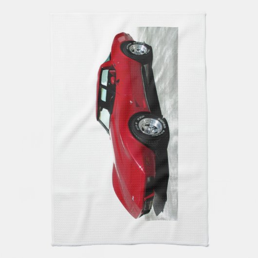 Mein Rotes Korvette von 1979 Geschirrtuch (Vertikal)