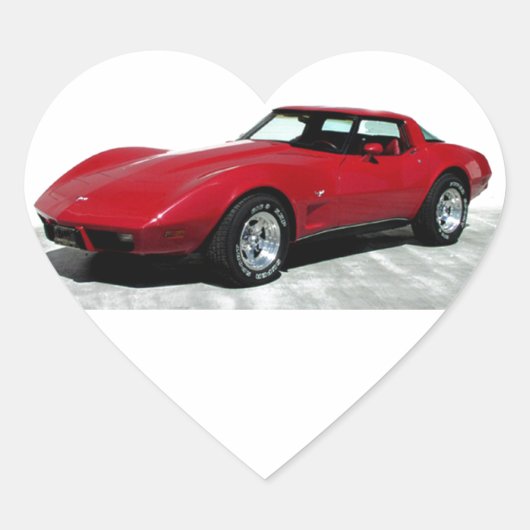 Mein Rotes Korvette von 1979 Herz-Aufkleber (Vorderseite)