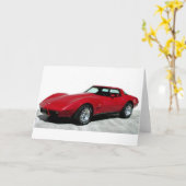 Mein Rotes Korvette von 1979 Karte (Gelbe Blume)