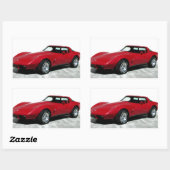 Mein Rotes Korvette von 1979 Rechteckiger Aufkleber (Blatt)