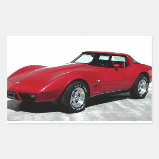 Mein Rotes Korvette von 1979 Rechteckiger Aufkleber (Vorderseite)