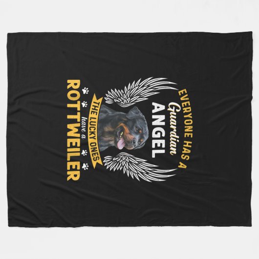 Mein Rottweiler ist ein Schutzengel-Geschenk für L Fleecedecke (Vorderseite (Horizontal))