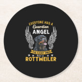 Mein Rottweiler ist ein Schutzengel-Geschenk für L Runder Pappuntersetzer (Vorderseite)