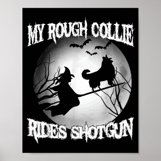 Mein Rough Collie fährt Shot Halloween Poster (Vorne)
