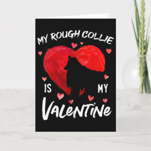 Mein Rough Collie ist mein Valentinstag-Herzen Rou Karte