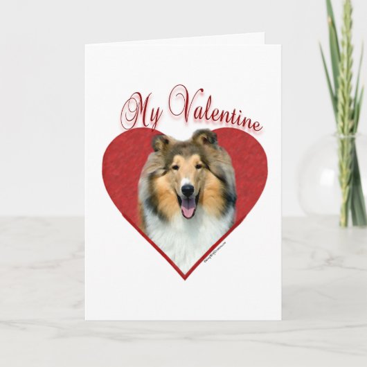 Mein Rough Collie Valentine Feiertagskarte (Vorderseite)