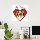 Mein Rough Collie Valentine Poster (Heimbüro)
