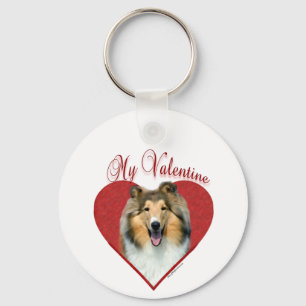 Mein Rough Collie Valentine Schlüsselanhänger