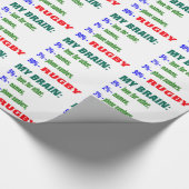 Mein Rugby des Gehirn-90% Geschenkpapier (Ecke)