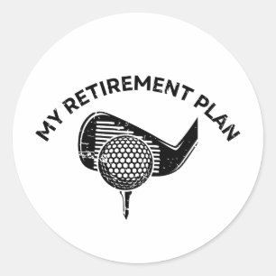 Mein Ruhestand Funny Golf Geschenke Runder Aufkleber
