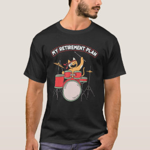 Mein Ruhestand Funny Kitten Playing Drum Set D T-Shirt