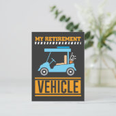 Mein Ruhestandsfahrzeug Der sonnige Golf Car Pensi Postkarte (Stehend Vorderseite)