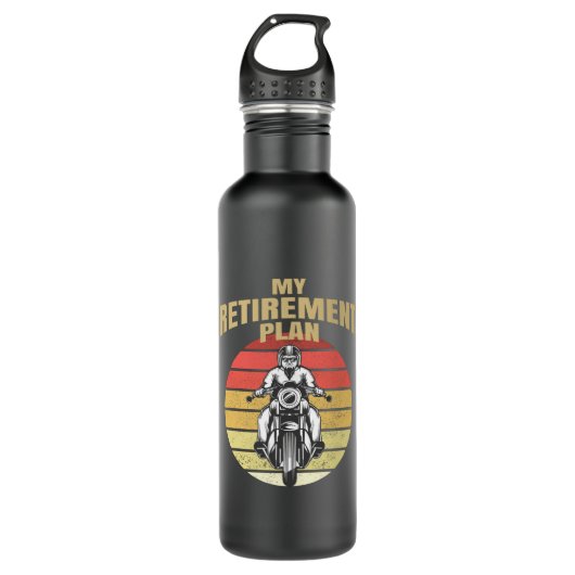 Mein Ruhestandsplan Motorrad Edelstahlflasche (Vorderseite)