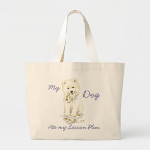 Mein Samoyed Ate my Lessingplan Jumbo Stoffbeutel
