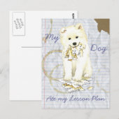 Mein Samoyed Ate my Lessingplan Postkarte (Vorne/Hinten)