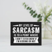 Mein Sarasmus-Level Postkarte (Stehend Vorderseite)