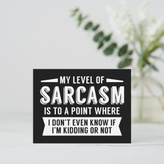 Mein Sarasmus-Level Postkarte (Stehend Vorderseite)