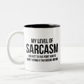 Mein Sarasmus-Level Zweifarbige Tasse (Links)