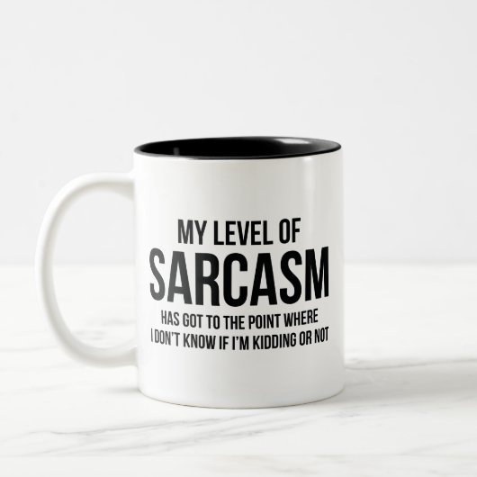 Mein Sarasmus-Level Zweifarbige Tasse (Links)