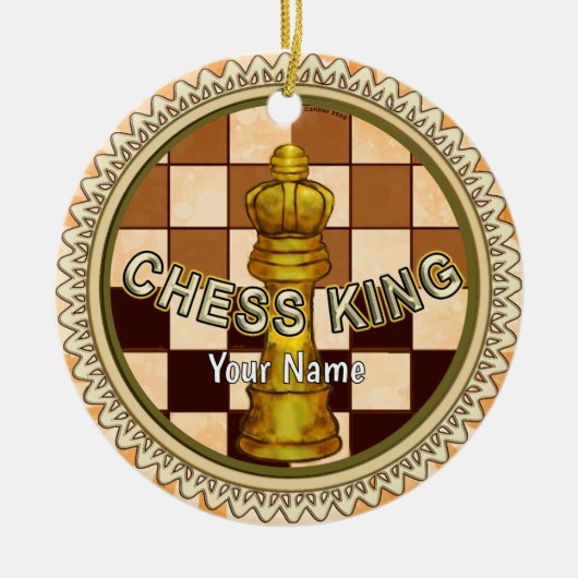 Mein Schachkönig Keramik Ornament (Vorne)