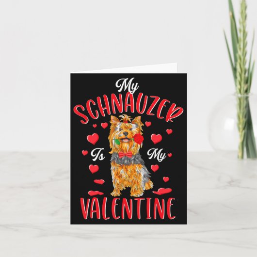 Mein Schnauzer ist mein Valentinsgruß Herz für Hun Karte (Vorderseite)