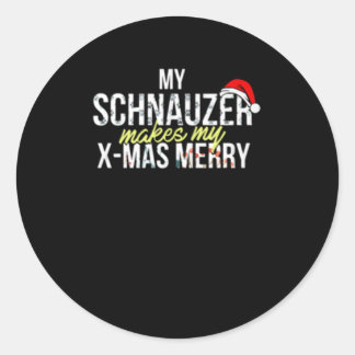 Mein Schnauzer macht meine Weihnachten froh Runder Aufkleber