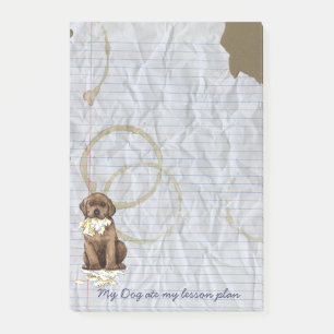 Mein Schokoladen-Labrador aß meinen Lektions-Plan Post-it Klebezettel