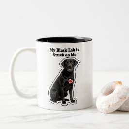 Mein schwarzer Labrador hängt an mir Hundeliebhabe Zweifarbige Tasse